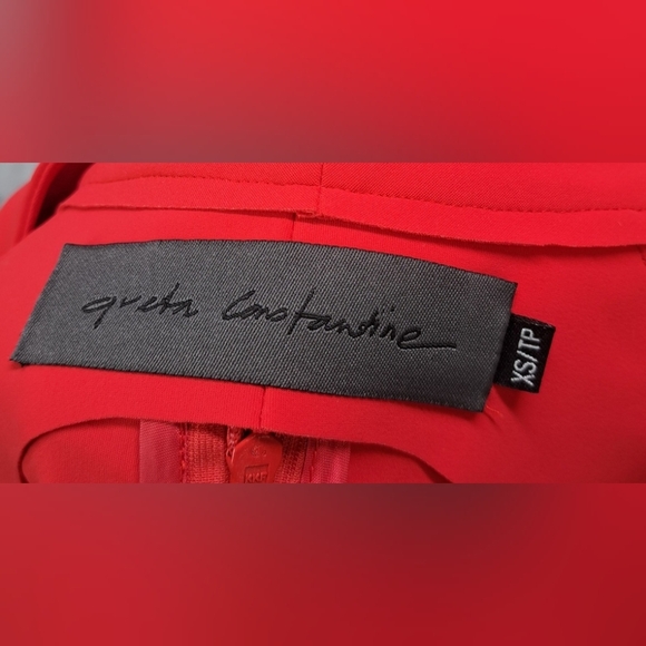 Greta Constantine Women's Peplum Flynn Dress Red Midi Made in Canada Size XS - Picture 14 of 14